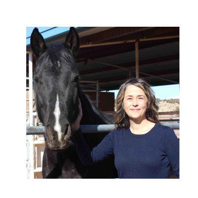 NMCTR Executive Director, Sarah Spearman, and horse, Maina